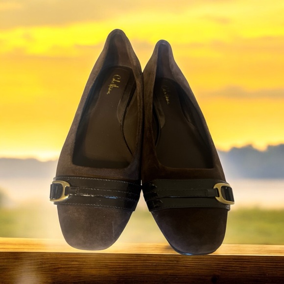 Cole Haan Shoes - Cole Haan NikeAir Women's Flats slip on Shoes Size 7 Brown Suede Strap toe.